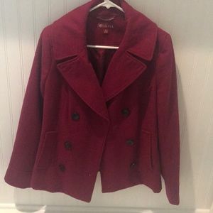 Burgundy Merona Womens Pea Coat